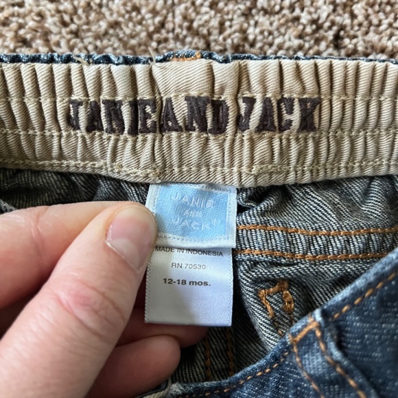 Janie and Jack Dark Wash Blue Jeans, Size 12-18 Months - Picture 4 of 6